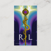 Carte De Visite ROD ASCLEPIUS GUÉRISON MÉDICALE Monogramme Blanc P (Dos)
