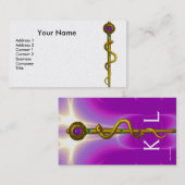 Carte De Visite ROD ASCLEPIUS MÉDICALE CHAUFFAGE Monogramme rose a (Devant / Derrière)