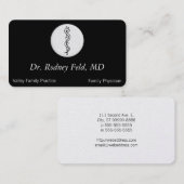 Carte De Visite Rod d'Asclepius [symbole médical] (Devant / Derrière)