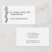 Carte De Visite Rod d'Asclepius [symbole médical] (Devant / Derrière)