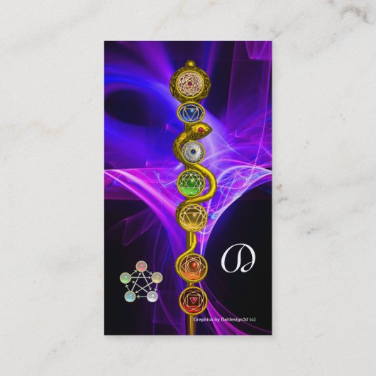 CARTE DE VISITE RODE D'ASCLEPIUS, 7 CHAKRAS, YOGA, ÉNERGIE SPIRITU (Dos)