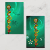 CARTE DE VISITE RODE D'ASCLEPIUS, 7 CHAKRAS, YOGA, ÉNERGIE SPIRITU (Devant / Derrière)