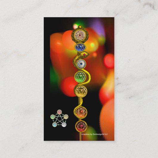 CARTE DE VISITE RODE D'ASCLEPIUS, 7 CHAKRAS, YOGA, ÉNERGIE SPIRITU (Dos)