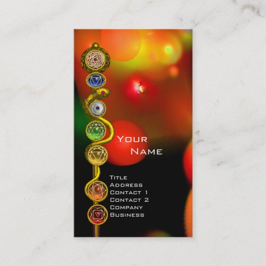 CARTE DE VISITE RODE D'ASCLEPIUS, 7 CHAKRAS, YOGA, ÉNERGIE SPIRITU (Devant)