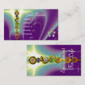 CARTE DE VISITE RODE D'ASCLEPIUS, 7 CHAKRAS, YOGA, ÉNERGIE SPIRITU (Devant / Derrière)
