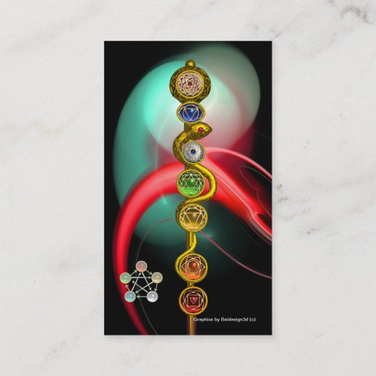 CARTE DE VISITE RODE D'ASCLEPIUS, 7 CHAKRAS, YOGA, ÉNERGIE SPIRITU (Dos)