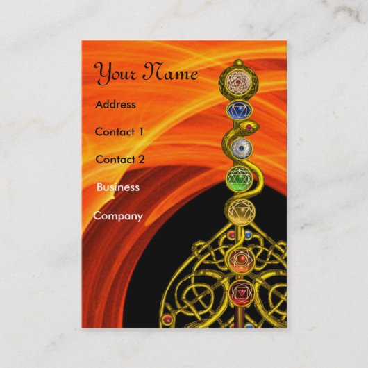 CARTE DE VISITE RODE D'ASCLEPIUS,7 CHAKRAS, YOGA, ÉNERGIE SPIRITUE (Devant)