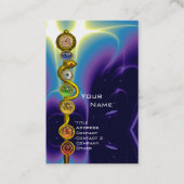 Carte De Visite RODE D'ASCLEPIUS,7 CHAKRAS YOGA LOTUS POSE Bleu (Devant)