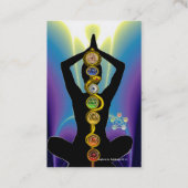 Carte De Visite RODE D'ASCLEPIUS,7 CHAKRAS YOGA LOTUS POSE Bleu (Dos)