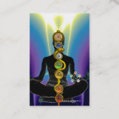 Carte De Visite RODE D'ASCLEPIUS,7 CHAKRAS YOGA LOTUS POSE Bleu (Dos)