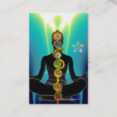 Carte De Visite RODE D'ASCLEPIUS,7 CHAKRAS YOGA LOTUS POSE Bleu (Dos)