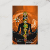 Carte De Visite RODE D'ASCLEPIUS,7 CHAKRAS YOGA LOTUS POSE Orange (Dos)