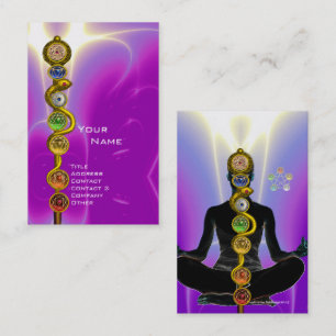 Carte De Visite RODE D'ASCLEPIUS,7 CHAKRAS YOGA LOTUS POSE rose