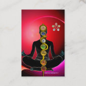 Carte De Visite RODE D'ASCLEPIUS,7 CHAKRAS YOGA LOTUS POSE Rouge (Dos)