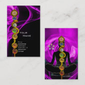Carte De Visite RODE D'ASCLEPIUS,7 CHAKRAS YOGA LOTUS POSE violet (Devant / Derrière)
