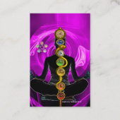 Carte De Visite RODE D'ASCLEPIUS,7 CHAKRAS YOGA LOTUS POSE violet (Dos)