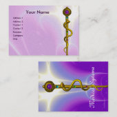 Carte De Visite RODE D'ASCLEPIUS Gold Médicale guérison Ultra Viol (Devant / Derrière)