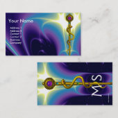 Carte De Visite RODE DE ASCLEPIUS SOINS DE SANTÉ MÉDICALES Monogra (Devant / Derrière)