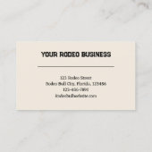 Carte De Visite Rodeo Bull Rustique Pays Ouest (Dos)