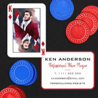 Roi de Carreaux Photo Rouge Blanc Joueur de Poker