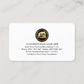 Carte De Visite Roller Paint Brush On Stylish Wood Gold Line (Dos)
