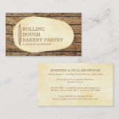 Carte De Visite Rolling Dough Bois Cutboard Boulangerie Gâteau (Devant / Derrière)