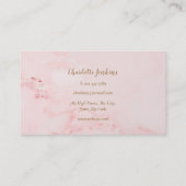 Carte De Visite Rolling Pin Baker Patisserie Élégant Marbre Rose (Dos)