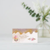 Carte De Visite Rolling Pin Flowers Cupcake Bakery Drips (Debout devant)