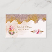 Carte De Visite Rolling Pin Flowers Cupcake Bakery Drips (Devant)
