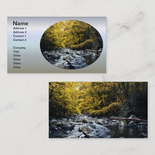 Carte De Visite Rolling Rocky River à Dawn (Devant / Derrière)