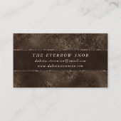 Carte De Visite Romance en bronze de minuit | Satiny Grunge Damask (Dos)