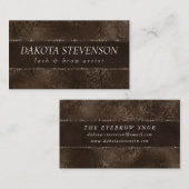 Carte De Visite Romance en bronze de minuit | Satiny Grunge Damask (Devant / Derrière)