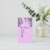 Carte De Visite ROMANCE MONOGRAMME , noir et rose (Debout devant)