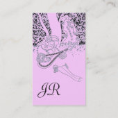 Carte De Visite ROMANCE MONOGRAMME , noir et rose (Dos)