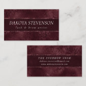 Carte De Visite Romance Vin De Minuit | Dark Satiny Grunge Damask (Devant / Derrière)