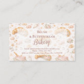 Carte De Visite Romantic Blush Croissant Bakery Business (Dos)