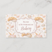 Carte De Visite Romantic Blush Croissant Bakery Business (Devant)