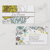 Carte de visite Romantic Flowers (Devant / Derrière)