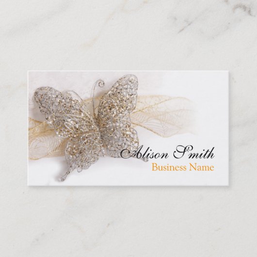 Carte De Visite Romantic generic Business card with butterfly (Devant)