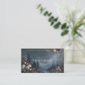Carte De Visite Romantic Rose Floral and Starry Night Mountain (Debout devant)