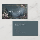Carte De Visite Romantic Rose Floral and Starry Night Mountain (Devant / Derrière)