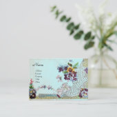 Carte De Visite ROMANTICA 2/ Belles Pansies en Bleu (Debout devant)