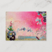 Carte De Visite ROMANTICA 2 / Belles Pansies en rose et bleu (Dos)