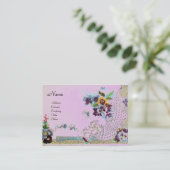 Carte De Visite ROMANTICA 2 Monogramme violet rose (Debout devant)