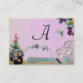 Carte De Visite ROMANTICA 2 Monogramme violet rose (Dos)