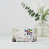 Carte De Visite ROMANTICA Fleurs antiques Pansies Fleurs florales (Debout devant)