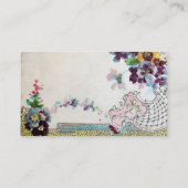 Carte De Visite ROMANTICA Fleurs antiques Pansies Fleurs florales (Dos)