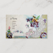 Carte De Visite ROMANTICA Fleurs antiques Pansies Fleurs florales (Devant)