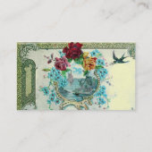 Carte De Visite ROMANTICA Fleurs antiques Roses, Crème Florale Pea (Dos)