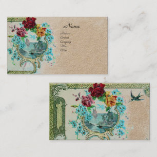 Carte De Visite ROMANTICA Fleurs antiques Roses, Papier Kraft Flor